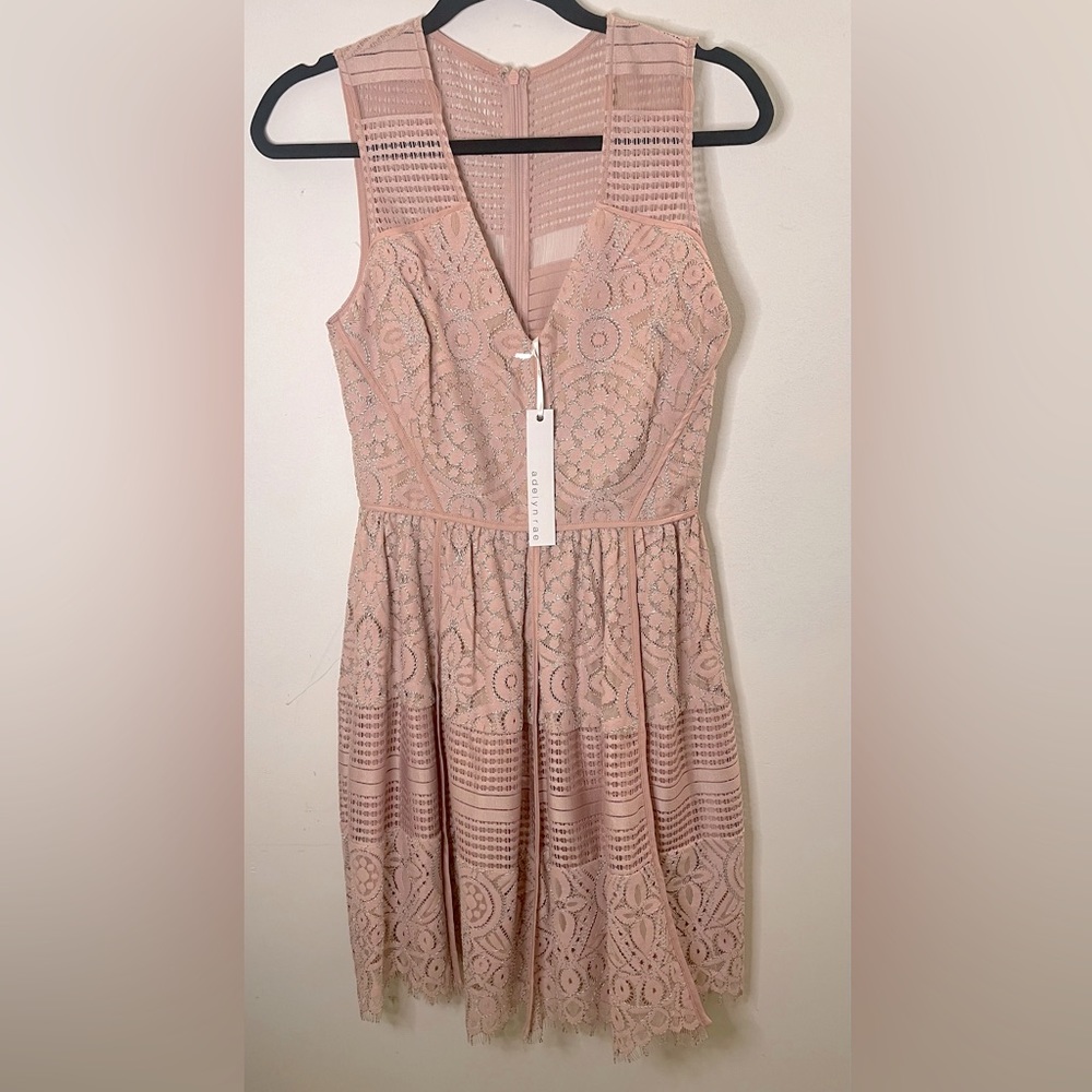 Dusty rose lace Aderyn Rae dress